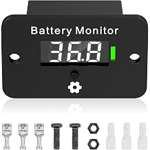 BM280 Battery Meter with Voltage&Level Display,Fits 12V 24V 36V 48V 60V 72V | Supports Lead-Acid & Lithium Battery, Monitor Gauge for Golf Cart EZGO Club Car and Most Vehicles