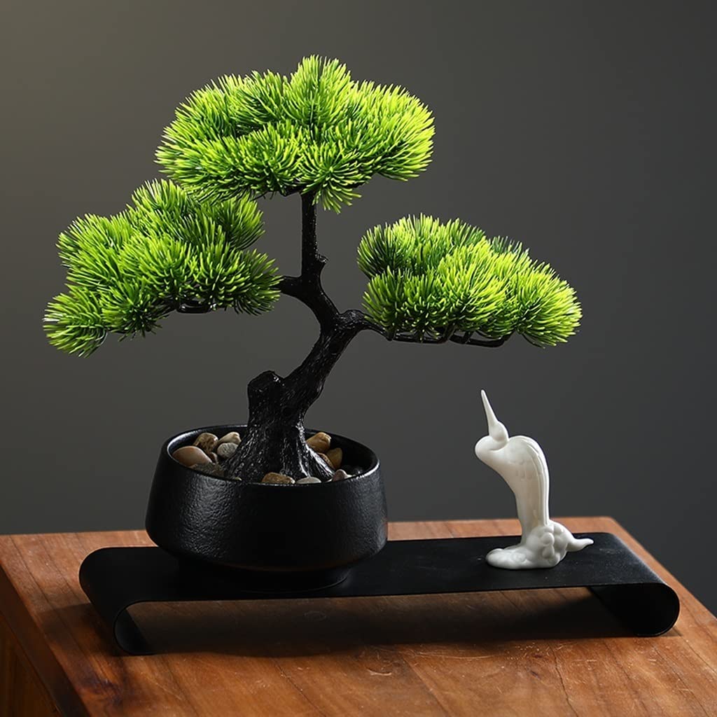 Sztuczne drzewo sztuczna roślina bonsai sosna igła cyprys roślina doniczkowa ceramiczna doniczkowa wewnątrz i na zewnątrz bonsai dekoracyjne ozdoby sztuczne drzewo wewnątrz, A