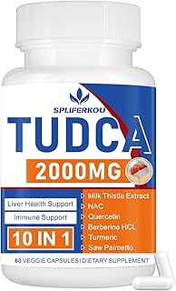 2000mg Tudca Liver Support Supplement, Tudca Bile Salt with Milk Thistle and Nac,60 Capsules for 30 Days,Support for Liver, Detoxification,Immune System