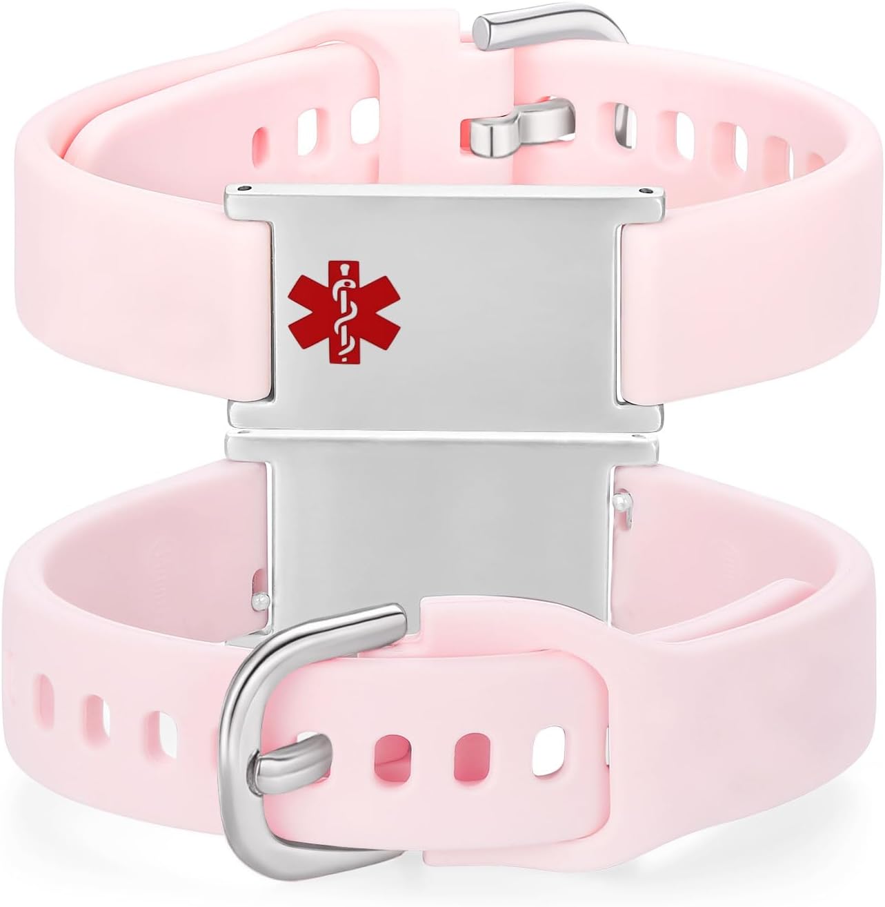 LinnaLove Medical Alert ID Bracelet – Adjustable Silicone Band, Custom or Pre-Engraved Options, QR Code Available