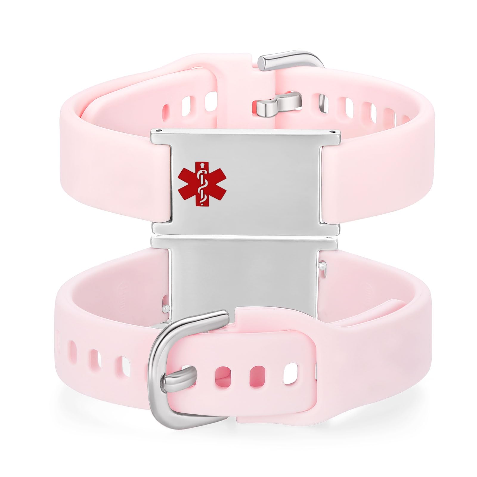 LinnaLove Medical Alert ID Bracelet – Adjustable Silicone Band, Custom or Pre-Engraved Options, QR Code Available