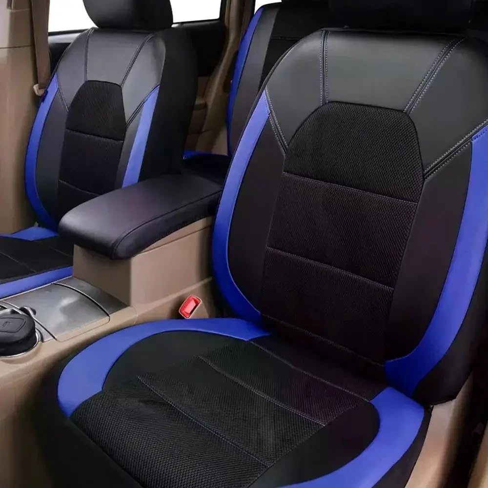 Protections Siège PU Lot De 9 Housses Siège Auto Universelles en PU Coussin Protection Complet pour Voitures 5 Places Et Camions(Black Blue)