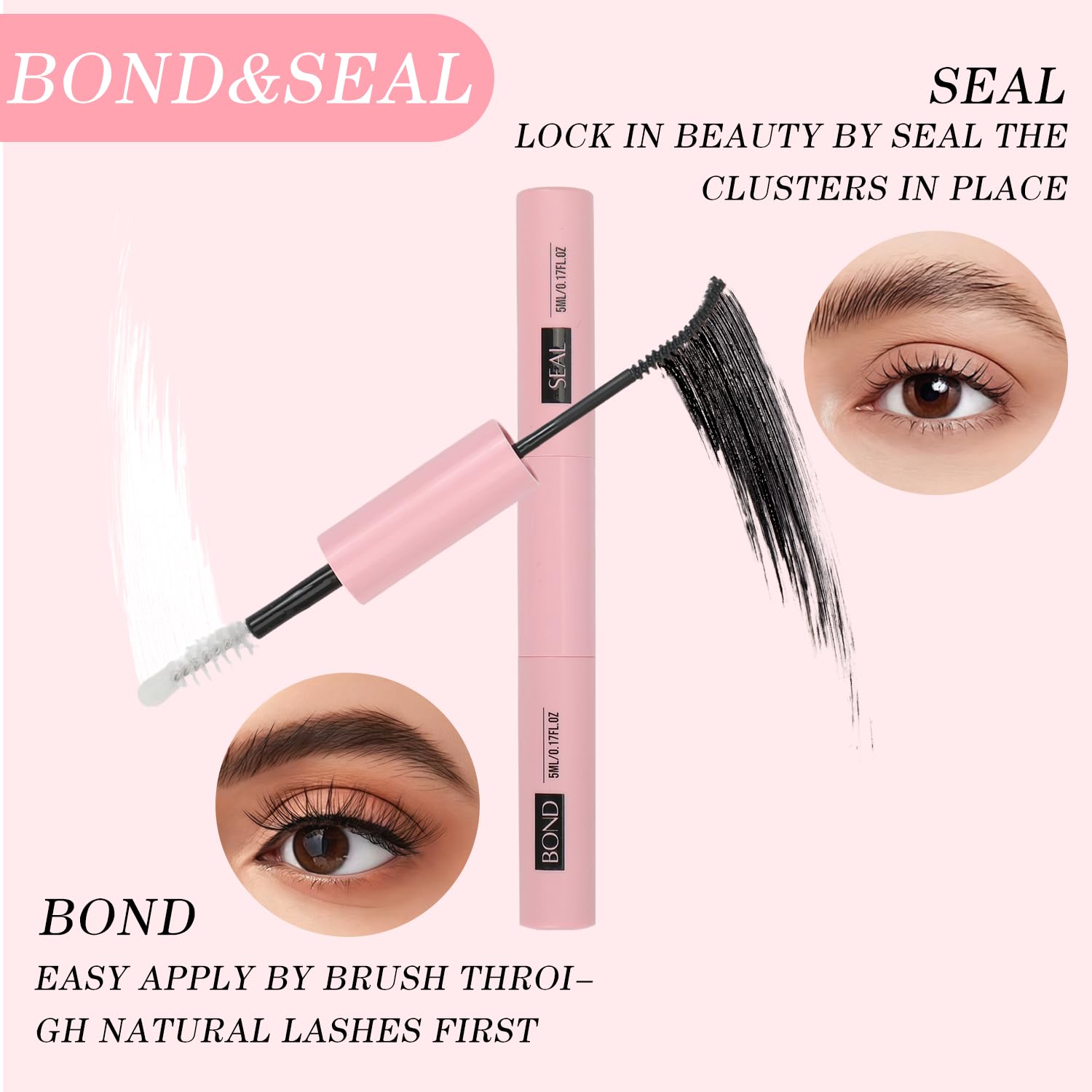 Ciglia Finte Ciuffetti,580 Pezzi Kit Extension Ciglia,30-40-50-60-80-100D Lash Cluster,Ciuffetti Ciglia Finte Kit per Ragazze e Donne Principianti (8-16mm Mix)