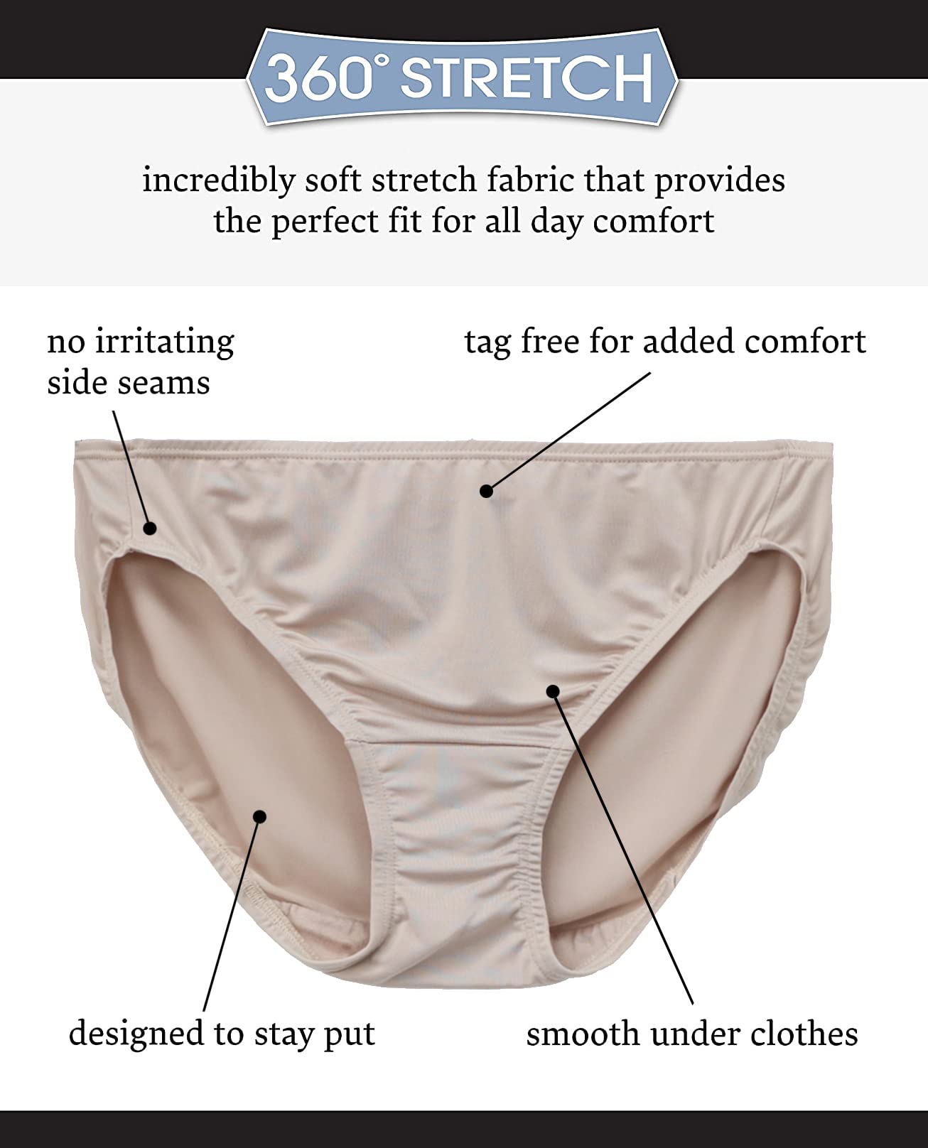 Fruit of The Loom 5 Pack Microfiber Bikini Panties Confezione da 5 Mutandine Bikini in Microfibra Donna (Pacco da 5)