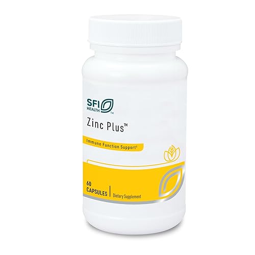 Klaire Labs SFI Health Zinc Plus Suplemento de apoyo inmunológico, citrato de zinc con cobre, vitamina B6 y vitamina C, hipoalergénico (60 cápsulas)