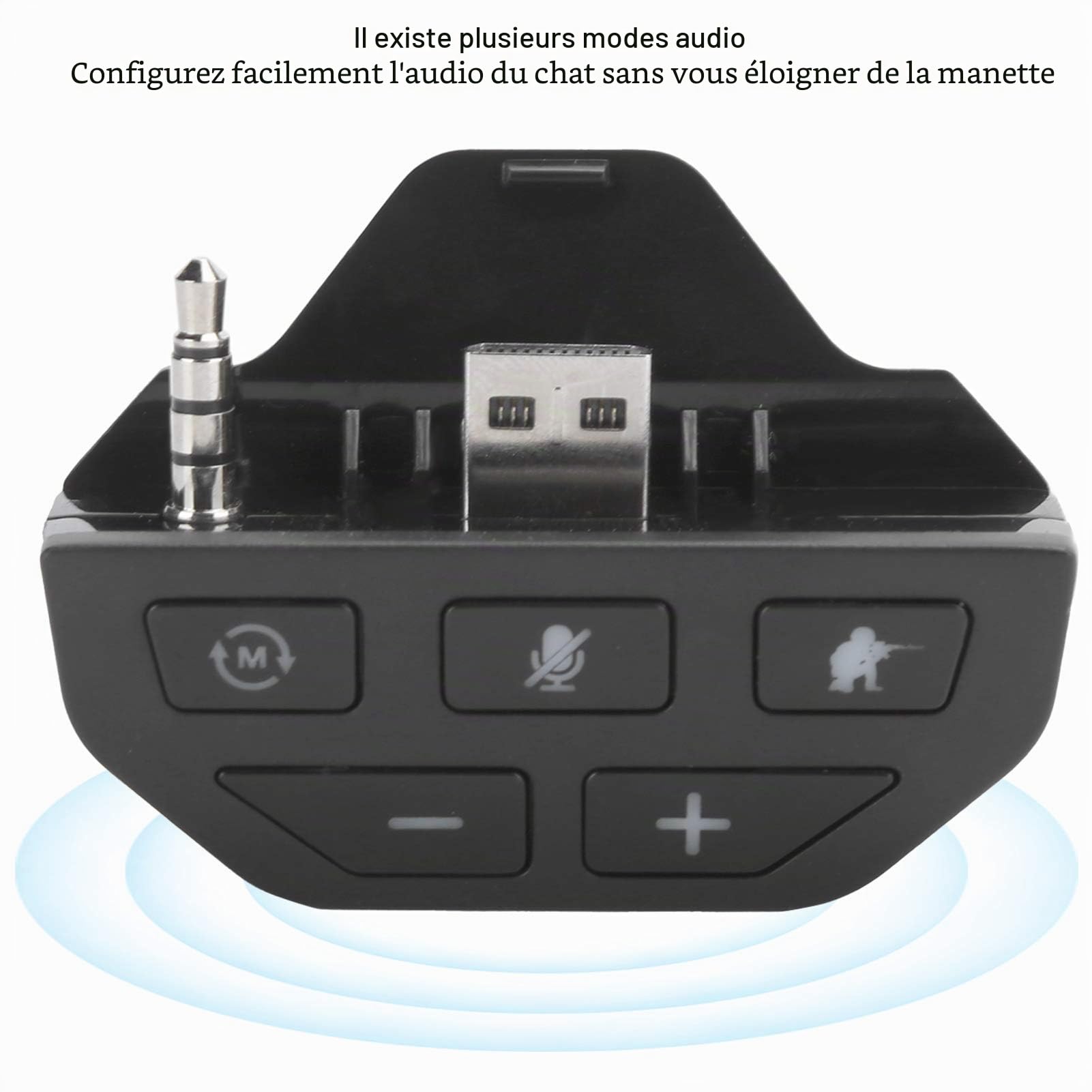BTER Contrôleur d'adaptateur de Casque stéréo pour Xbox One, Adaptateur Audio sans Fil à Plusieurs Modes Audio avec Prise 3,5 mm, rehausseur de Son de Manette réglable pour Xbox, Manette de Jeu(Noir)
