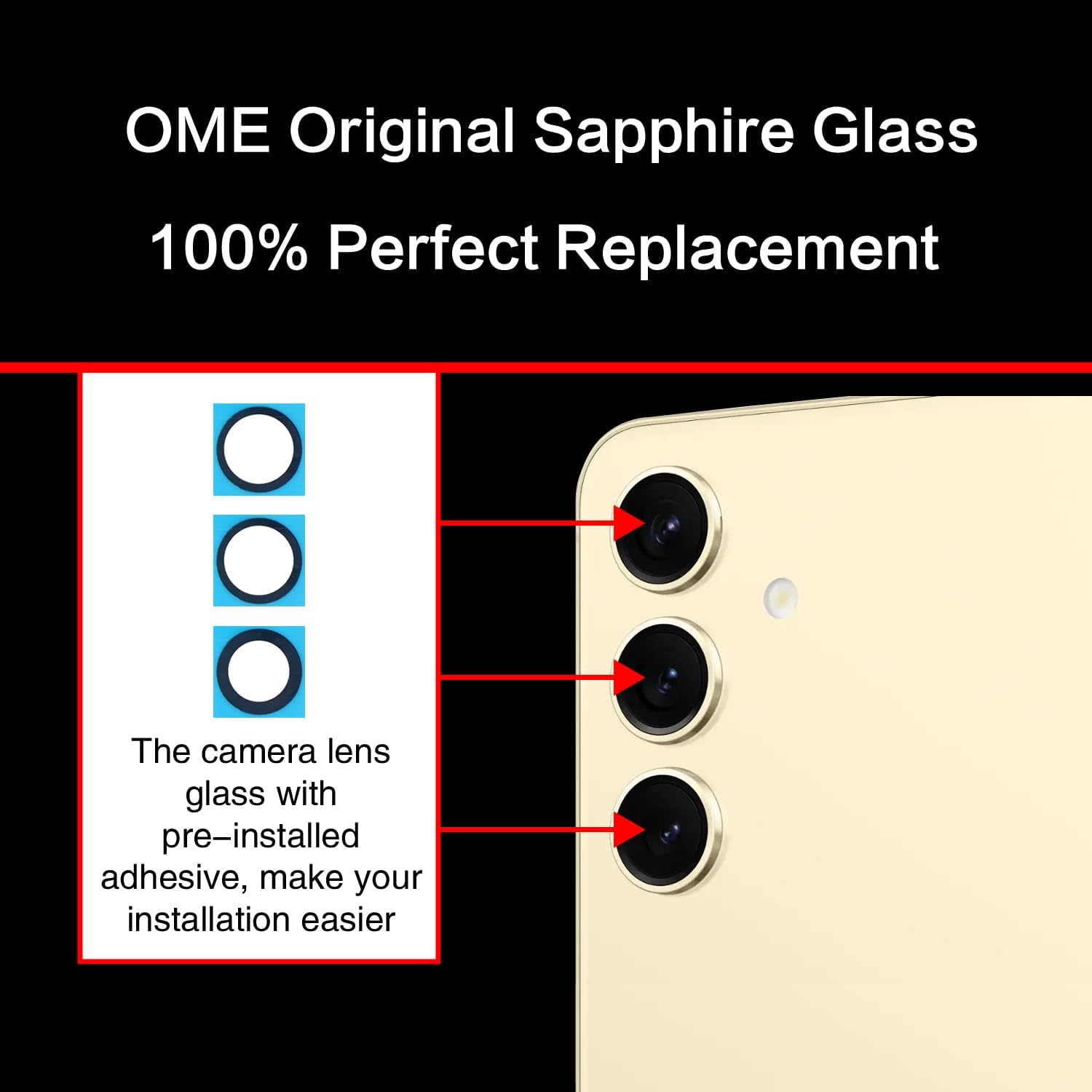 2PCS ASDAWN Back Camera Lens Glass Replacement for Samsung Galaxy S24 and S24 Plus All Carriers, Rear Camera Lens Replacement with Free Lens Film+Installation Manual+Repair Tool Set image 4
