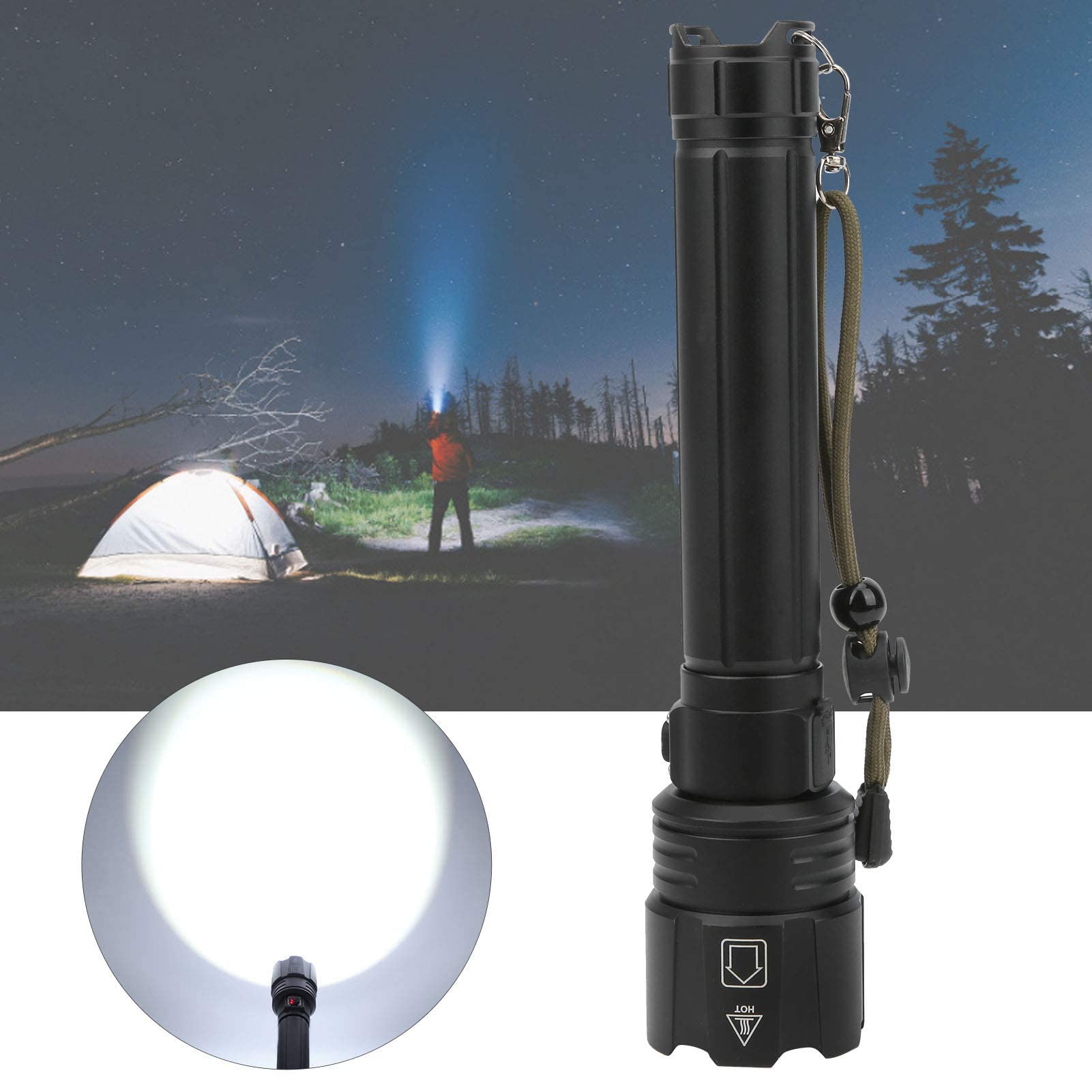 LuxTac 3000LM Zoomable Flashlight – Ultra Bright Rechargeable LED With 6 Modes, 150H Runtime, IPX7 Waterproof