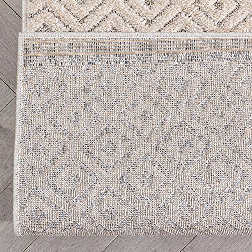 Well Woven Custom Size Hallway Stair Runner - Choose Your Length - Piano Beige Tribal Diamond Geometric 27 Inches Wide x 70 Feet Long Runner (27
