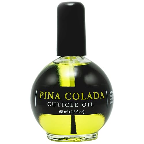 Ellie Chase Aceite hidratante para el cuidado de cutículas y uñas de 2.3 onzas líquidas, aroma a piña colada, infundido con aceite de jojoba, aloe,