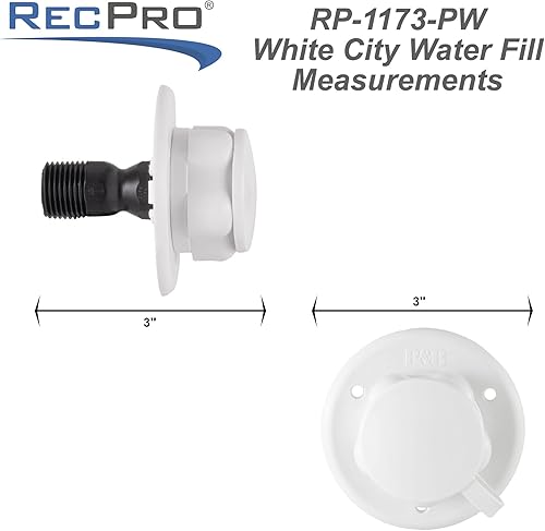 Vista 13 de RecPro Entrada de llenado de agua RV City Brida de plástico con válvula de retención Camper Remolque Marina (negro) Hecho en Estados Unidos