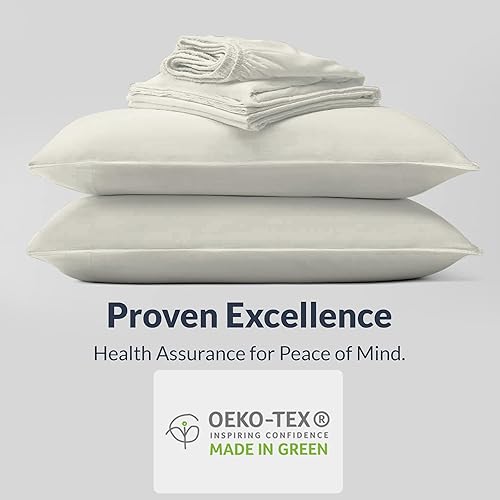 Miniatura 5 de Sábanas de percal tamaño Queen, 100 % algodón de fibra larga, frescas, transpirables, agradables al tacto, bolsillos profundos de 16 pulgadas, doble