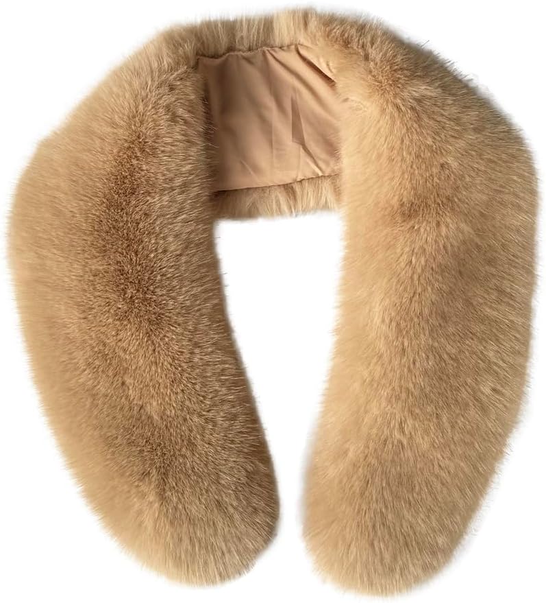 Women's Faux Fur Collar shawl Scarf for Winter Neck Warmer Scarf Wrap Like Real Fur Collar Extra Large