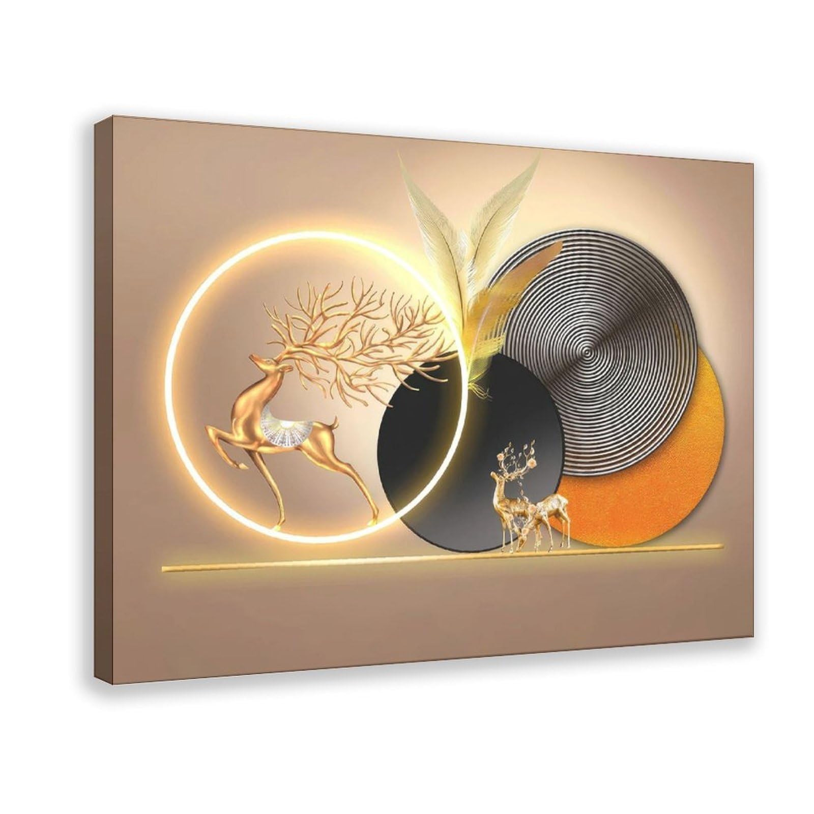 Bareronor Golden Poster Canvas Poster Bedroom Decor Landscape Office Room Decor Gift 24" L X 36" W