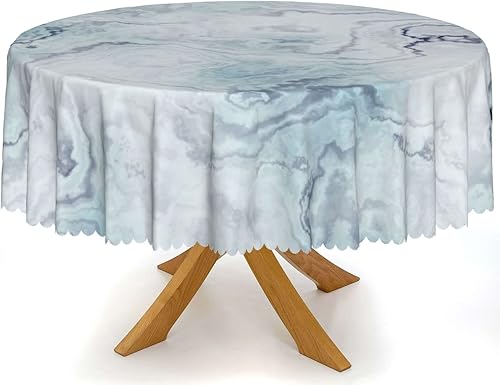 Vista 66 de Mantel redondo con patrón de fondo de mármol, a prueba de derrames, antiencogimiento, suave y resistente a las arrugas, mantel de tela decorativa