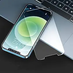 Película protetora de tela compatível com iPhone 12 Pro Max, pacote com 3, vidro temperado premium de 0,26 mm, dureza 9H, película 2,5D, fácil instalação, 6,7 polegadas