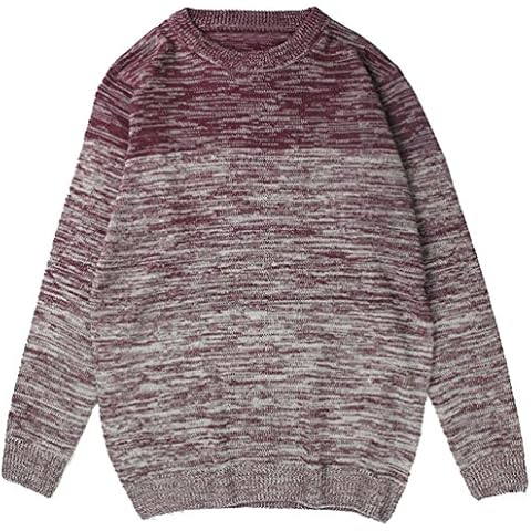 LINNUO Mens Jumper Casual Crew Neck Sweater Long Sleeve Pullover Loose Sweatshirt Top M-3XL Cover