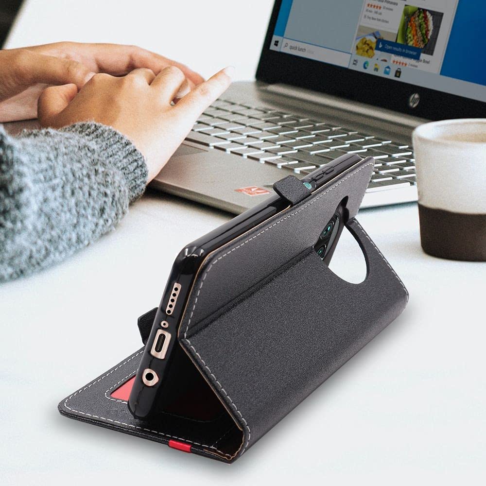 Beajew Cover per Xiaomi Mi 10T Lite 5G Flip Custodia in Pelle PU, Cover Portafoglio,Funzione Supporto,[Slot per Schede] [Chiusura Magnetica] Protettiva Custodia Resistente Antiurto-Marrone