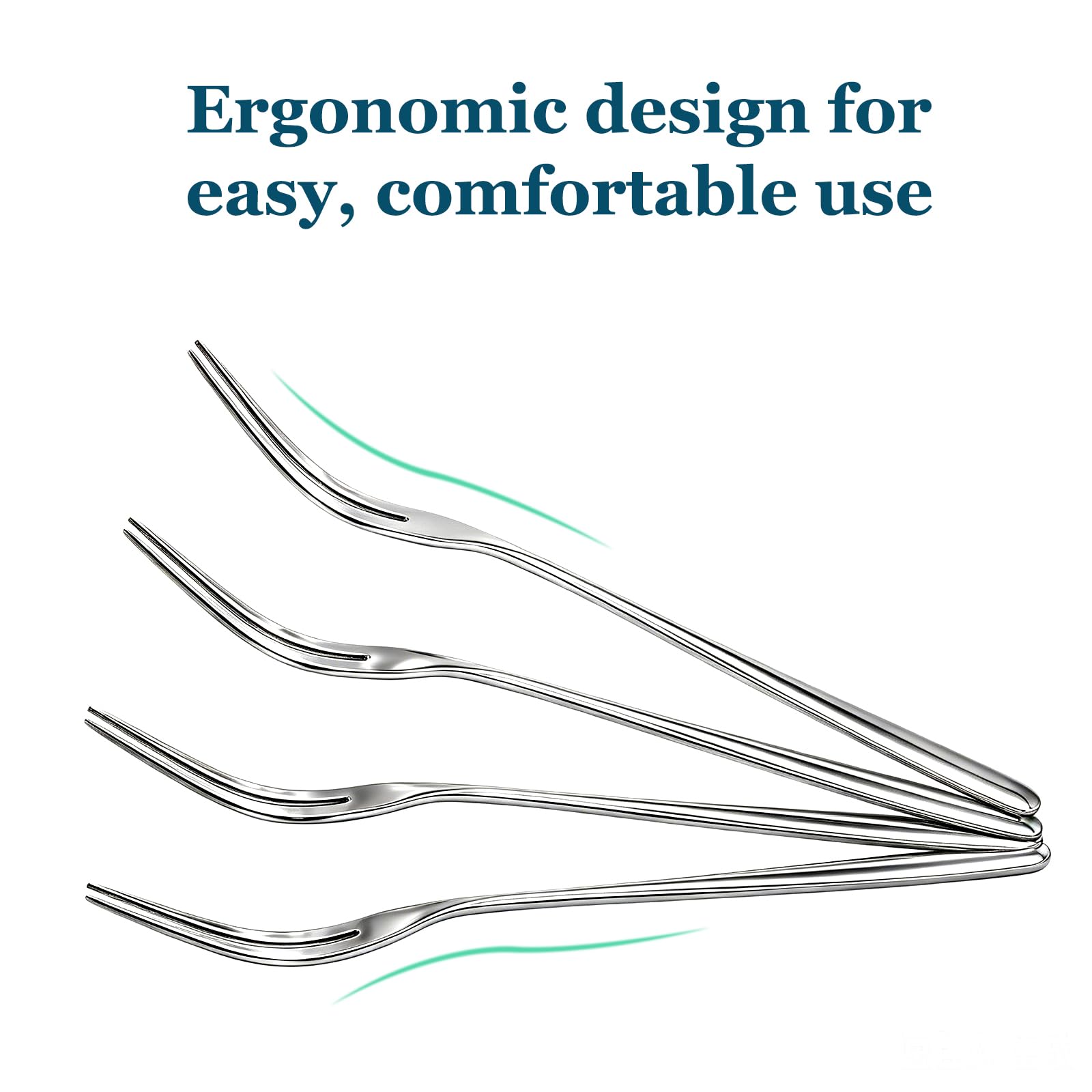 Cocktail Forks Set of 8, 304 Stainless Steel Mini Appetizer Forks Mirror Polished Small Dessert Fruit Forks for Olives Cheese Escargot Shrimp Cocktail, Dishwasher Safe Silverware — Amazon image 3