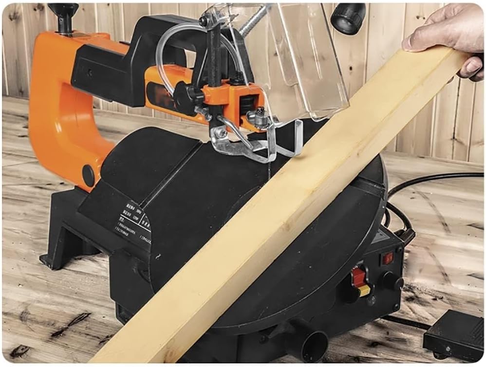 16 Inch Two-Direction Variable Speed Scroll Saw with Work Light and Pedal Switch, Variable Speed 550-1600RPM, 0-45° Adjustable Table Saw