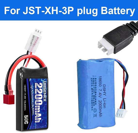 RC Charging Cable 7.4V, JST-XH-3P Plug Battery Charger USB Cable Charging Cord for LiPo Rechargeable Batteries Pack, for RC Toys Car Train Drone Boat Airplane Quadcopter
