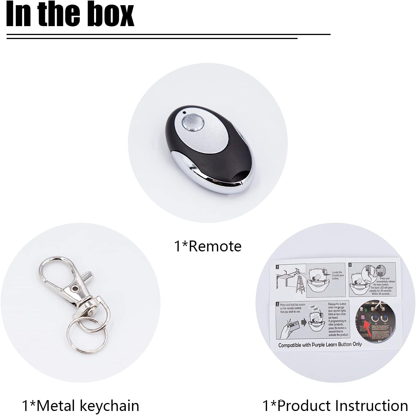 LAWOHO Garage Opener Clicker Remote Control Keychain Fob, Replacement for LiftMaster 371LM 373LM Chamberlain 950D 953D 956D, Frequency 315MHz