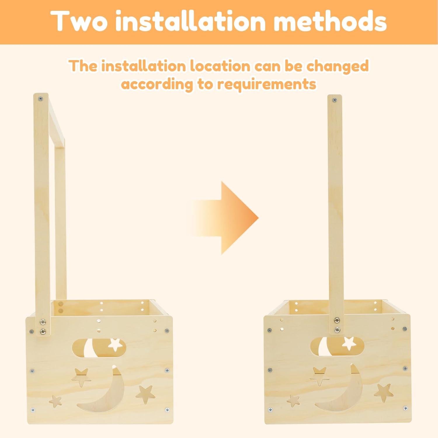 US Wooden Baby Shower Crate Closet Safe Baby Shower Basket with Handle Wooden Baby Storage Crate Hamper Decorative Baby Clothes Crate Box Baby Welcome Basket for Child Room(Blackboard)