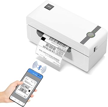 JADENS Bluetooth Label Printer DHL 4 x 6 Thermal Printer Ettikettendrucķer Bluetooth Labeling Device Label Printer for Zalando Amazon Shopify Barcode