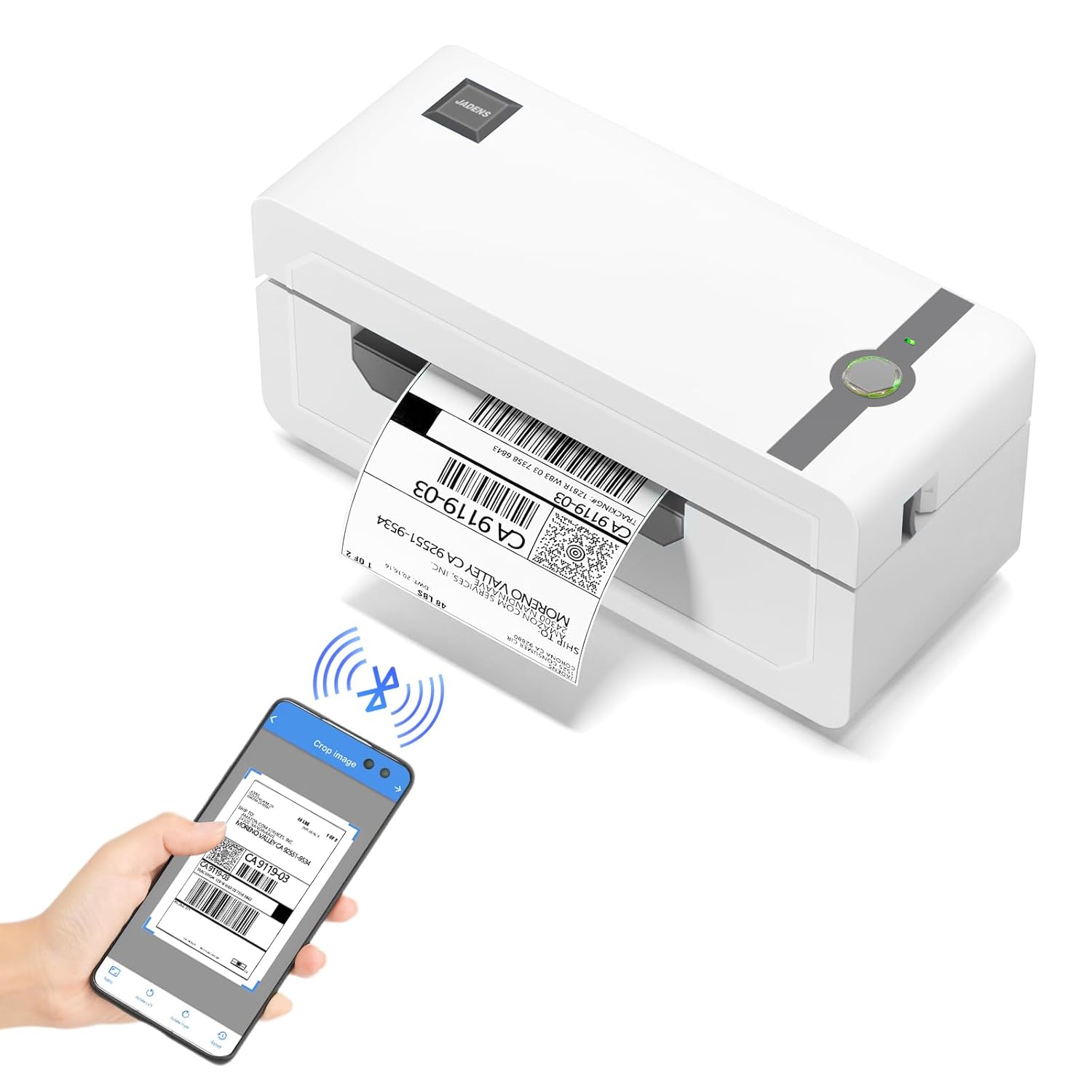 JADENS Bluetooth Thermal Shipping Label Printer Wireless 4x6 Shipping