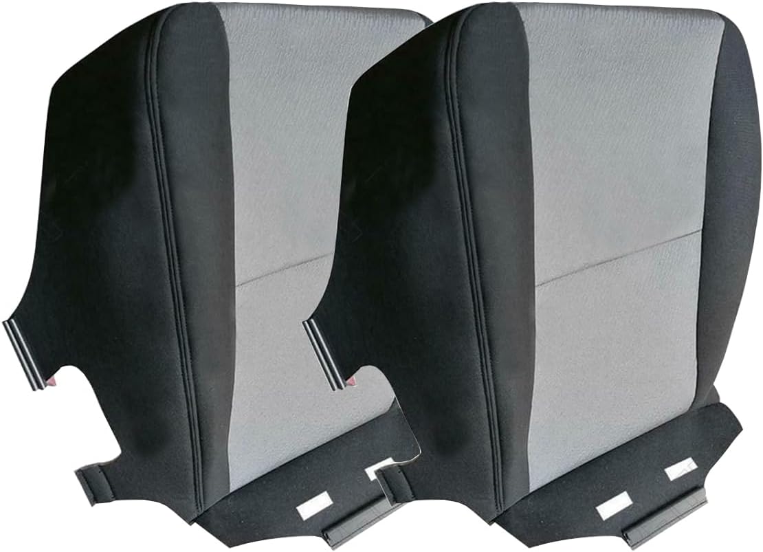 Driver & Passenger Bottom Cloth Seat Cover Replacement Gray Fits for Chevy Silverado GMC Sierra 1500 2500HD 3500HD 2007-2014