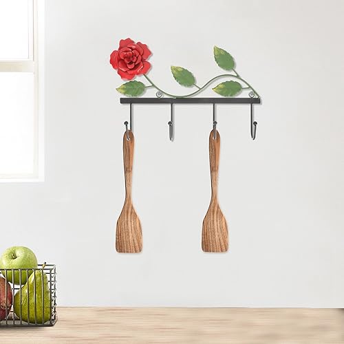 Miniatura 4 de Operitacx Gancho de pared decorativo, gancho creativo de hierro rosa, gancho decorativo de pared para colgar ropa, toallas, bolsos, llaves, balcón