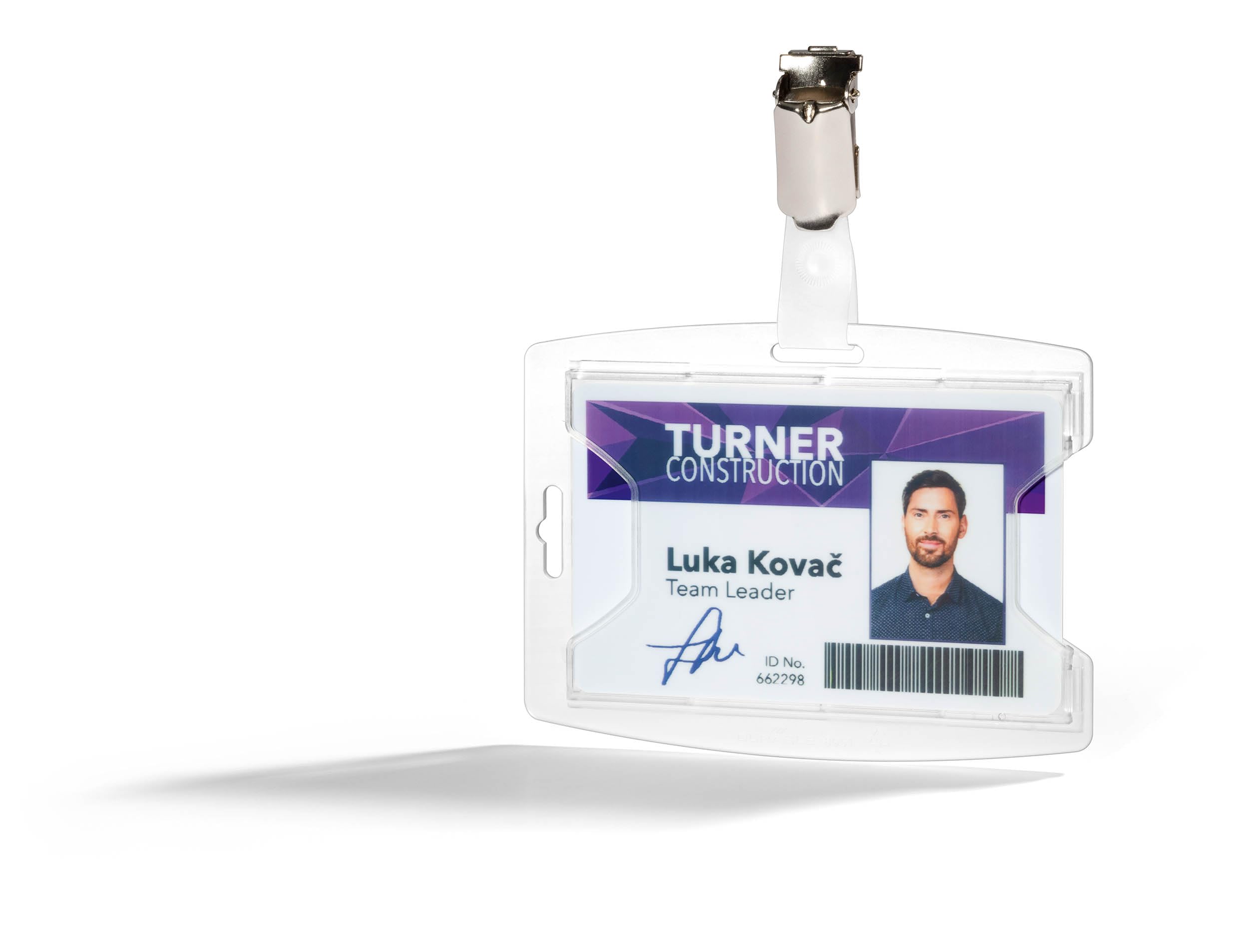 Durable Kartenhalter mit Clip für 1 Karte, 25 Stück, transparent, 896119 | Ausweishalter aus Polypropylen, seitliche Aussparung, für Hochformat & Querformat, Innenmaße 54 x 85 mm