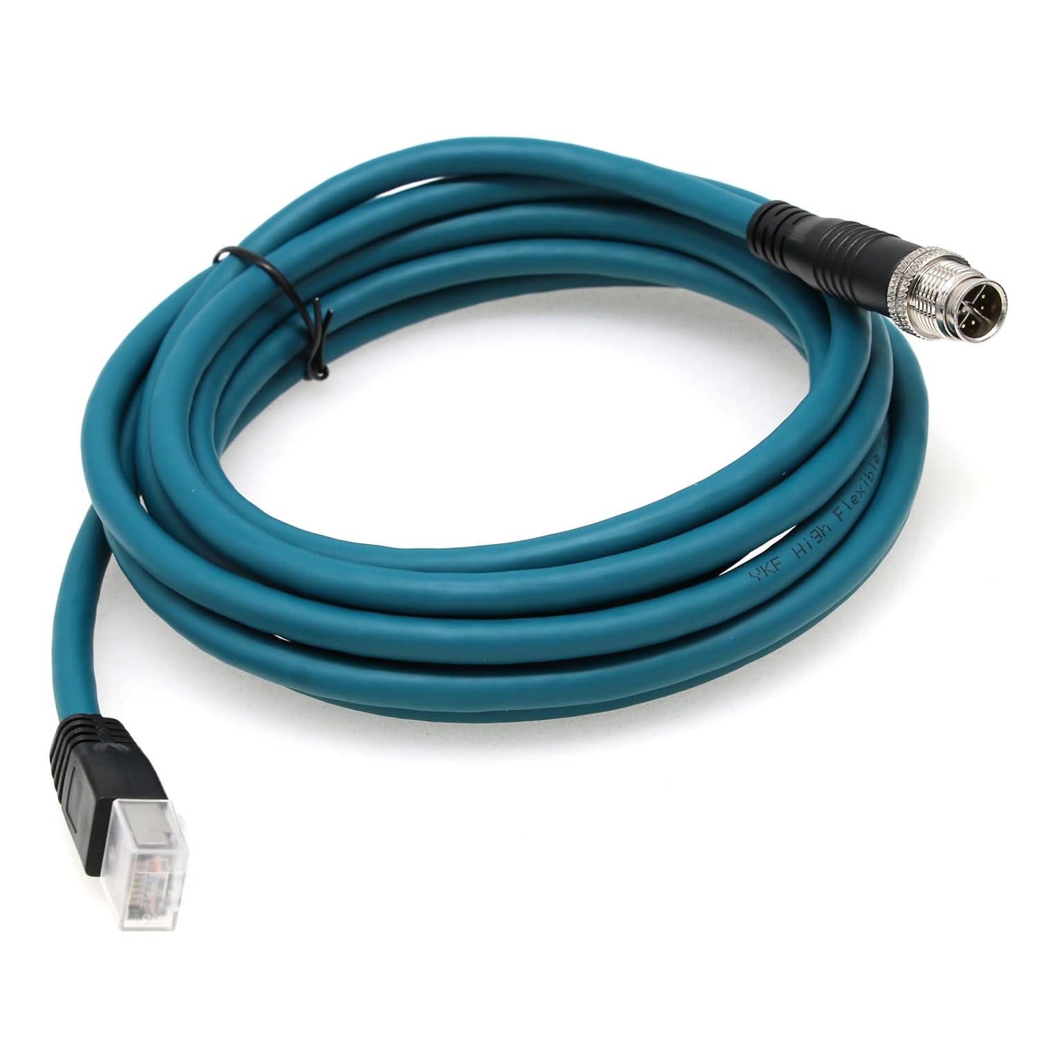 M12 8Pin X-Code Male to RJ45 Cat7e Flexible Ethernet Shielded Cable for Cognex CKR-202-001,CCB-M8IO-02,CCB-84901-1002-02 3M