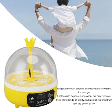 Egg Incubator, 4 Egg Automatic Poultry Egg Candler Temperature & Humidity Control with Automatic Egg Turning Egg Hatching Machine Hatcher for Chicken Duck Quail Parrot Eggs