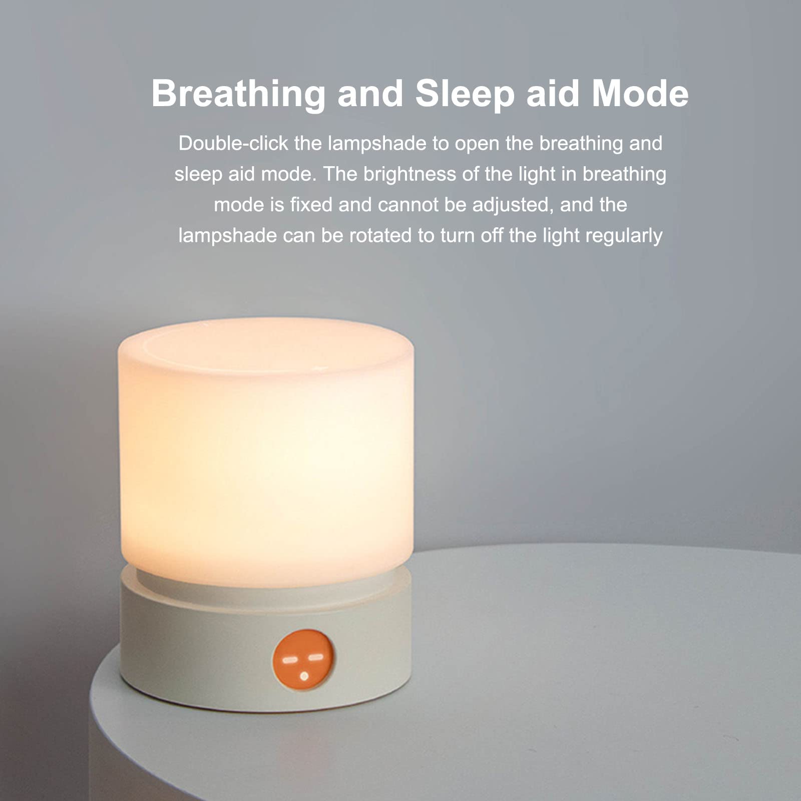 Luce Notturna LED Touch Cilindro,Lampada da Comodino Regolazione Continua Ricaricabile,Il Corpo della Lampada può Essere Ruotato in Tempo,B