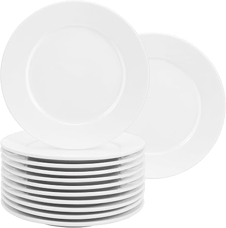 12 Pcs Porcelain Dessert Plates,Small Appetizer Plates,6 inch Small White