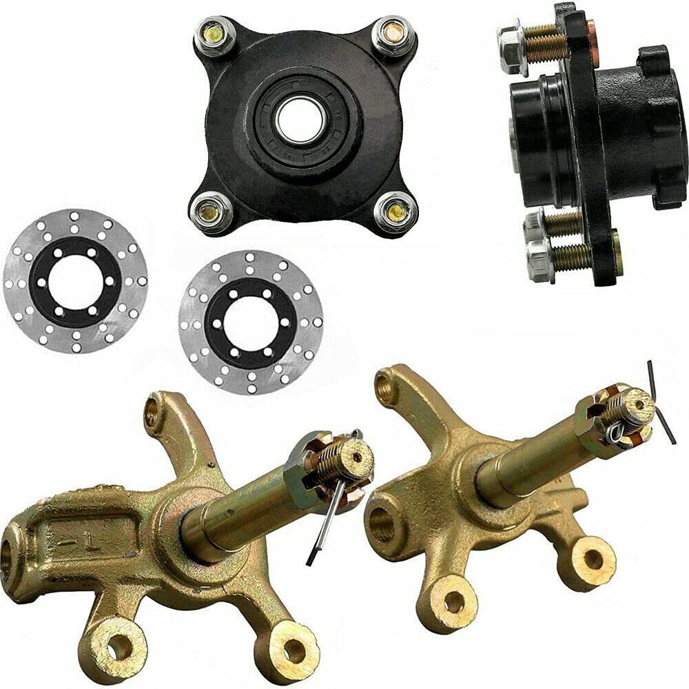 ATV Front Steering Knuckle Spindle Wheel Rim Hub Brake Disc Assembly for Go Kart Quad Dirt Bike 125-250cc (6)