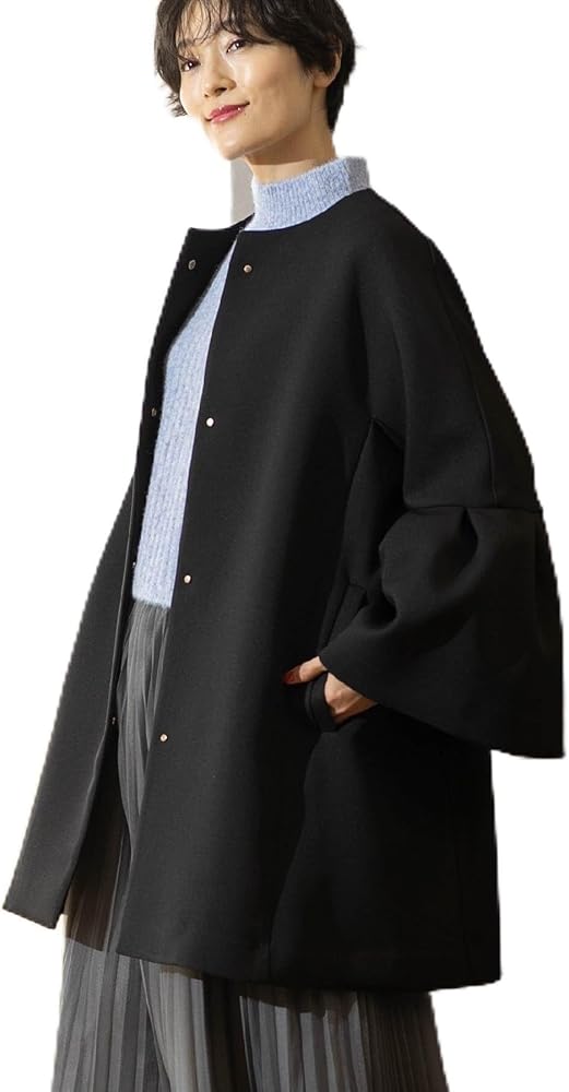 Amazon | [ オペークドットクリップ ] ノーカラーコート フレア