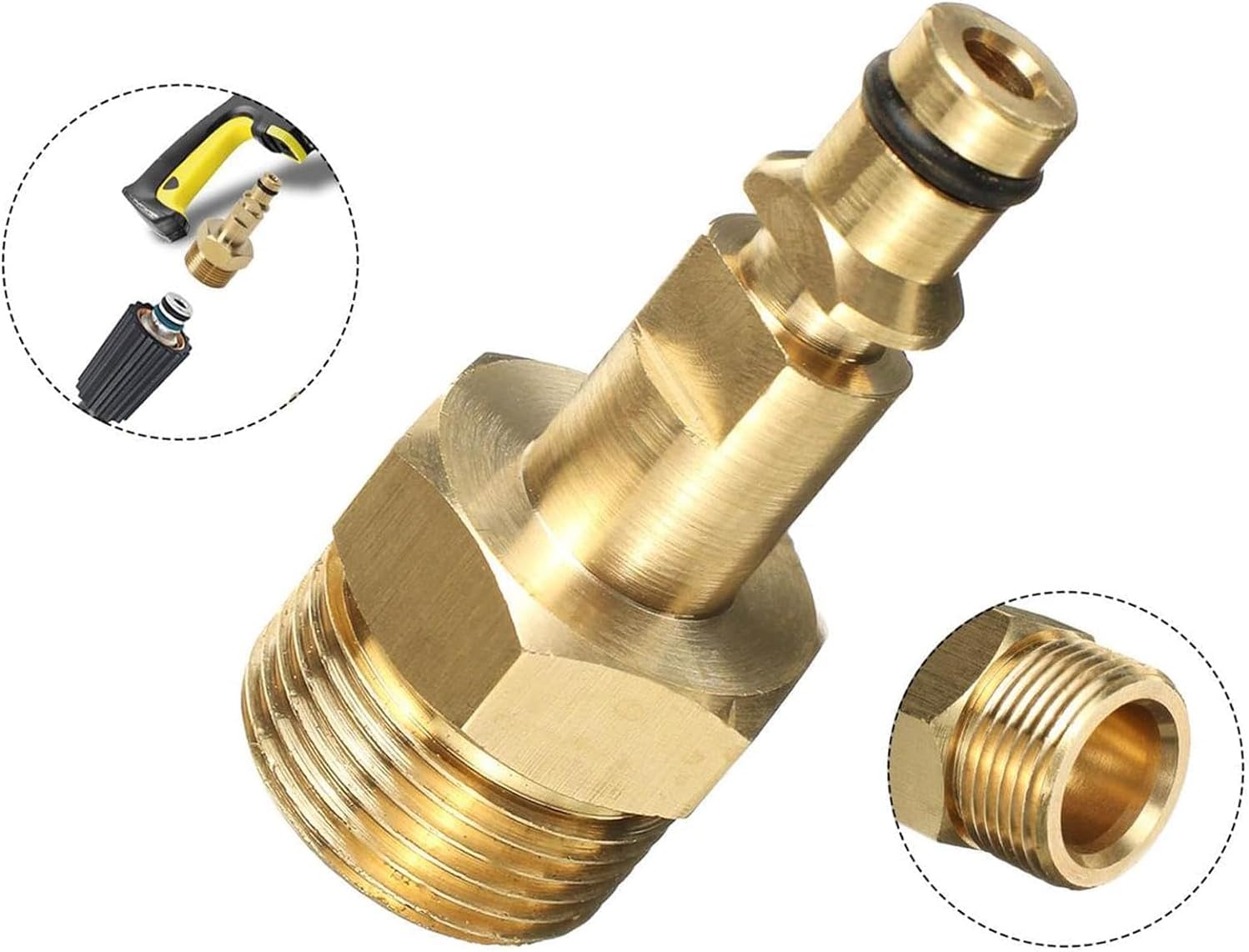 2Pcs Gold M22 Adapter High Pressure Washer Hose Adapter Pressure Pipe Quick Connector Converter Fitting for K Series, Pressure Washer Replacement Parts and Accessories, Accessories