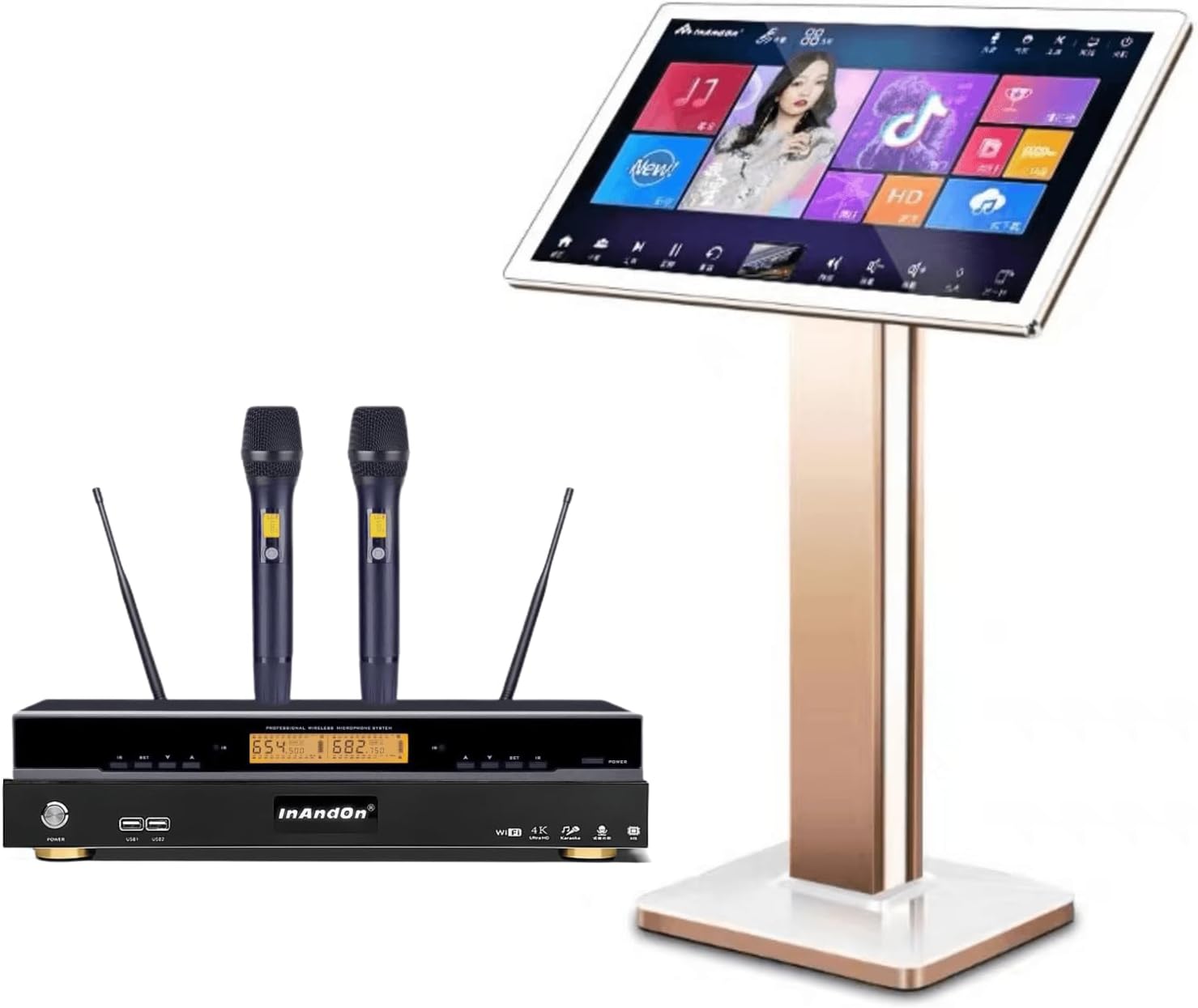 2024 New Professional Karaoke Machine KV-603 Karaoke Player, Reverb Wireless Microphone, 22 inch capacitive Touch Screen, Free Cloud Download Function, Online Movies and Chinese TV