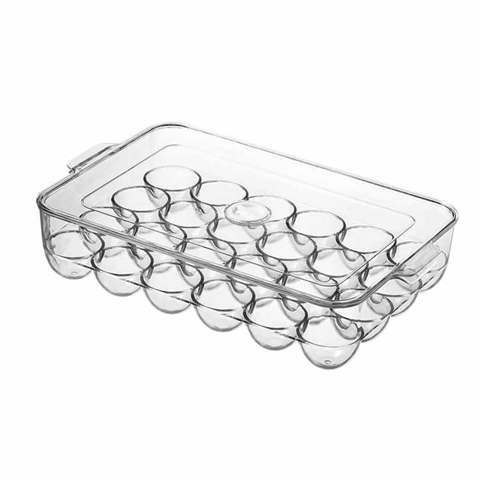 Cubo de Huevos para refrigerador Soportes de Huevos Cubiertos Transparentes para refrigerador 24 Soporte de Huevos Bandeja Caja de Almacenamiento Dispensador Apilable