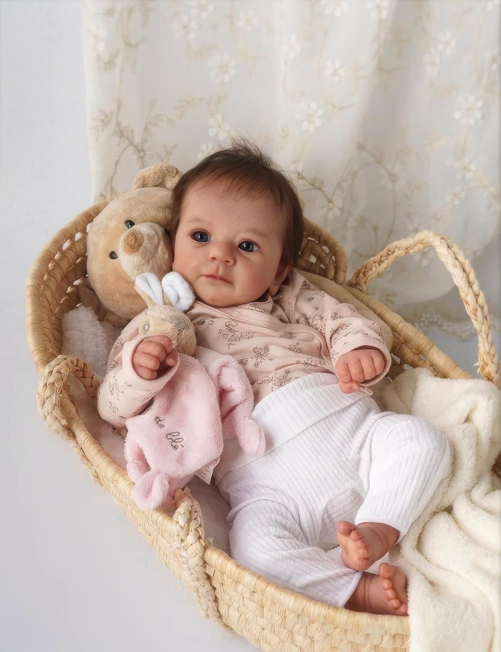 Bambole Reborn 48cm Originali Silicone Femmina Vere Bambola | 18pollici Che sembrano baby dolls toddler realistica bambolotti Maschio Occhi Aperti