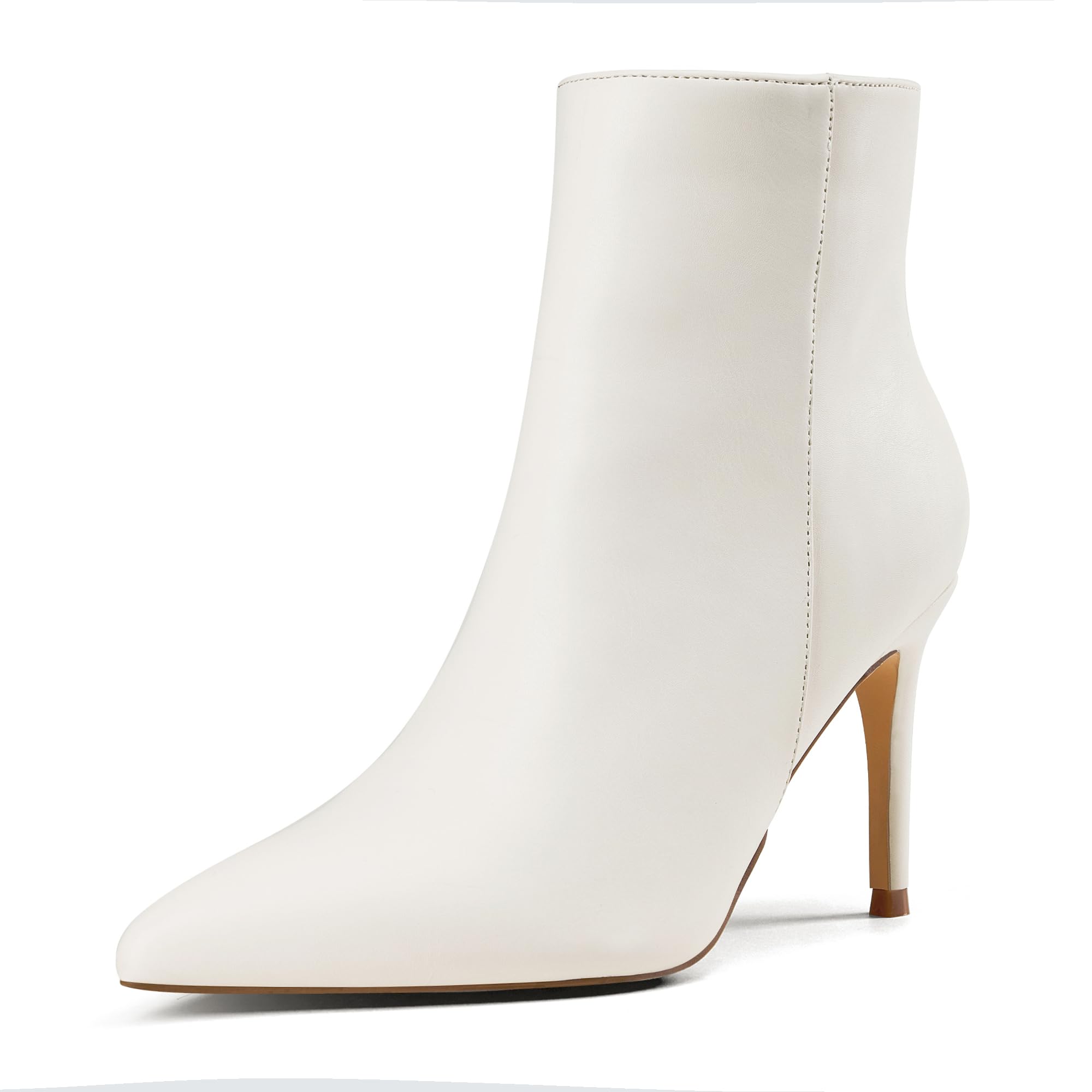 Elisabet Tang stylish fall winter heeled ankle boots for women 3.14 inch - Cute closed toe pointy stiletto booties for work party travel