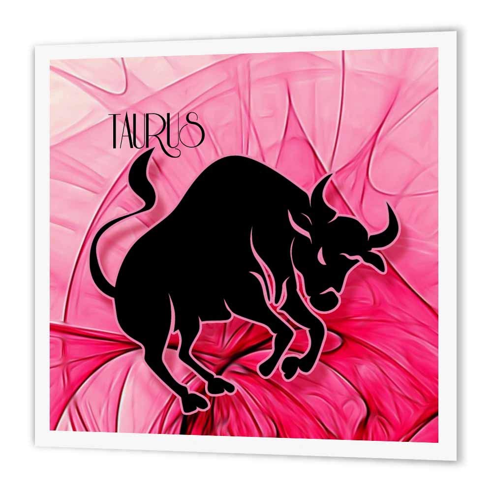 3dRoseLady Taurus in Pink and Black Swirls Zodiac Collection Iron On Heat Transfer, Multi-Colour, 6 x 6-Inch