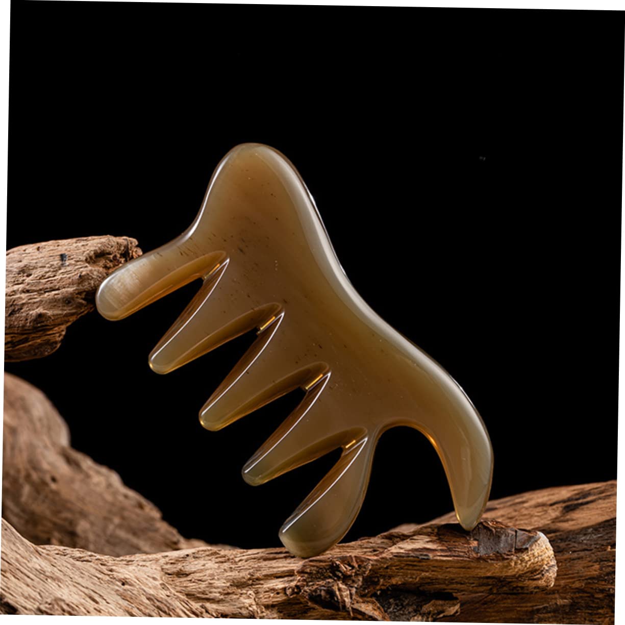 2piezas Peine De Masaje De Cuerno De Búfalo Herramienta De Masaje Guasha Para Relajación Muscular Aumento De Circulación Sanguínea y Alivio De Fatiga Diseño Ergonómico y