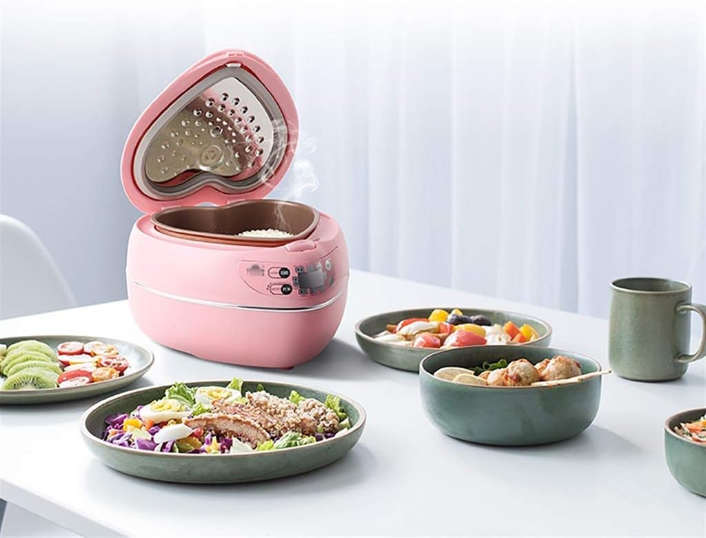 zsh Rice Cooker (1.8L/ 300W) Home Mini Heart-Shaped Rice Cooker, Heat Preservation Function, for 1-2 People (Color : B)