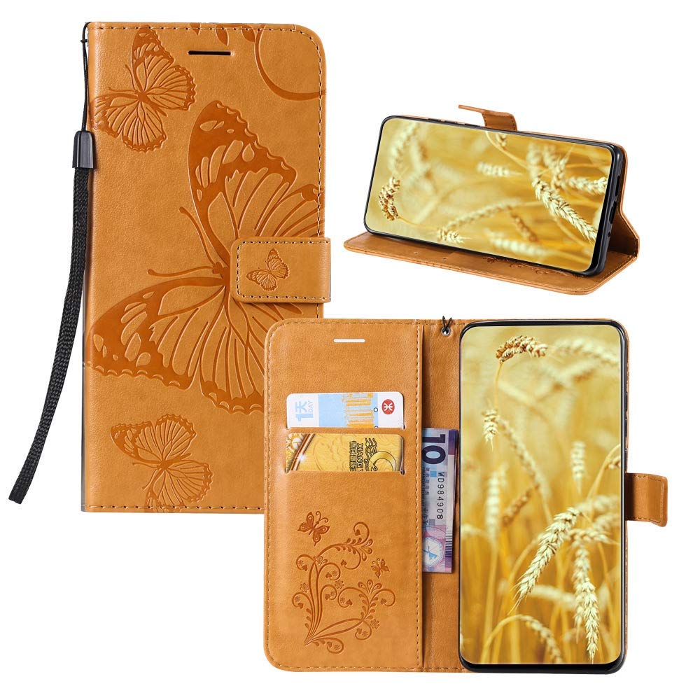 IVY Butterfly Wallet Case for iPhone 7 Plus for iPhone 8 Plus - Yellow