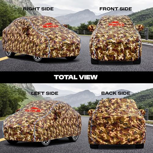 Image of Waterproof Car Cover for Renault Triber | Dustproof, UV & Scratch Resistant Soft Cotton Lining | Triple Stitched, Mirror Pockets & Elastic Hem | Jungle