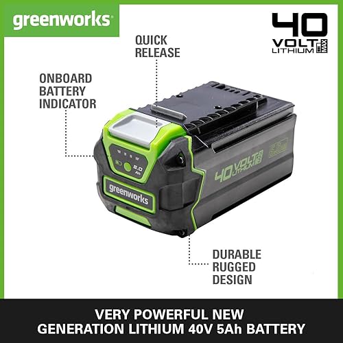 Greenworks Tools 40V Battery G40B5 (Li-ion 40V 5Ah Rechargeable Powerful Battery Appropriate for All Devices from The 40V Line) - 2