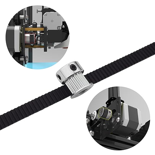 Miniatura 5 de 5 piezas GT2 polea 20 dientes de 0.315 in de diámetro para piezas de impresora 3D, máquina CNC de 0.236 in de ancho 20T, correa de distribución de